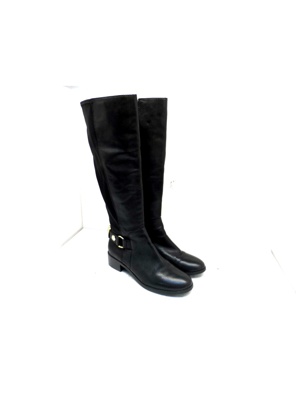 Steve Madden Women's Reggiee Knee-High Riding Boots Black Leather Size 7M